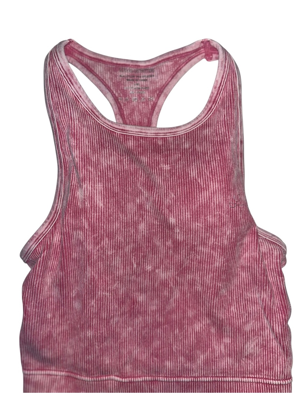 Zenana Washed Rose Ribbed Padded Brami - Picture 2 of 3